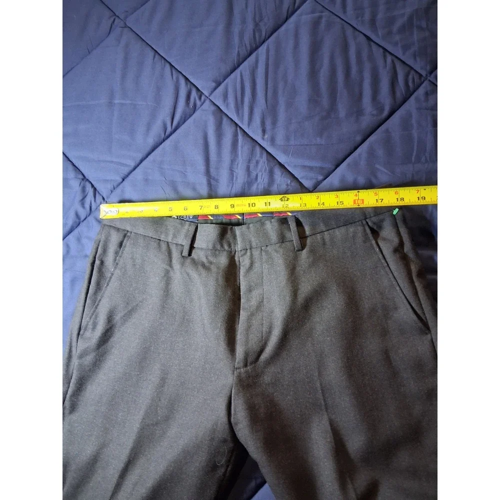 J. Crew Mens Charcoal Gray 100% Wool Dress Pants Flat Front 36x34 Style 30825